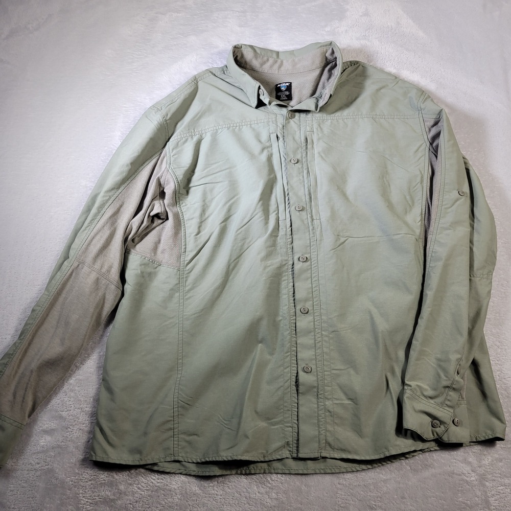 Kuhl Airspeed Shirt Mens XXL Green Long Sleeve Hiking Ventilated Button Down
